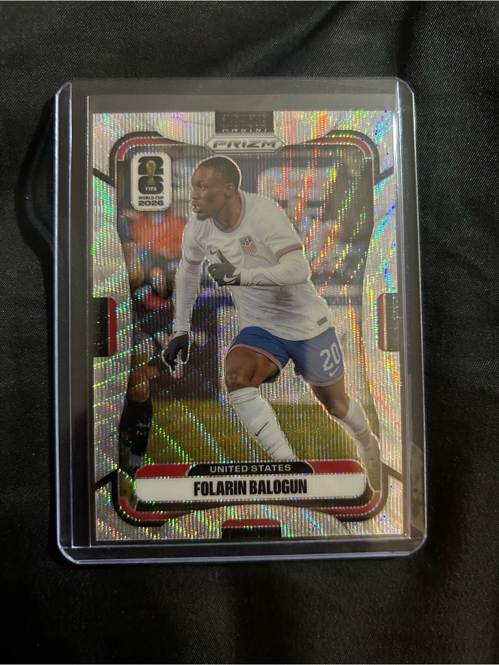 Panini Soccer Trading Card - White, Blue, Silver Holographic